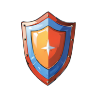 Multi Color Shield Hand Drawn Cartoon Style Illustration AI Generated png