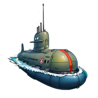 submarino mano dibujado dibujos animados estilo ilustración ai generado png