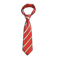 Red Tie Hand Drawn Cartoon Style Illustration AI Generated png