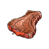 Steak Hand Drawn Cartoon Style Illustration AI Generated png