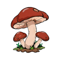 champignons main tiré dessin animé style illustration ai généré png