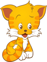 linda gato personaje pequeño dibujos animados gato mascota png