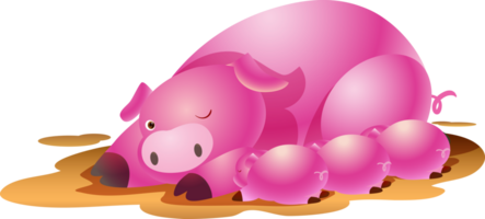 linda animal pequeño cerdo dibujos animados png