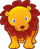 fofa animal pequeno leão desenho animado png