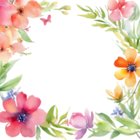 Clipart of watercolor paintings of colorful spring flowers, used for decoration. AI-Generated png