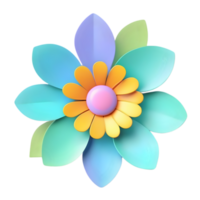 A cute colorful flower. AI-Generated. png