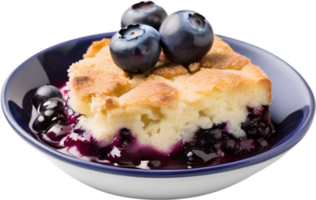 Image of Delicious-looking Blueberry cobbler. AI-Generated. png