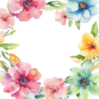 Clipart of watercolor paintings of colorful spring flowers, used for decoration. AI-Generated png