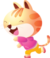 fofa gato personagem pequeno desenho animado gato mascote png