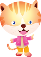 fofa gato personagem pequeno desenho animado gato mascote png