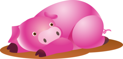 linda animal pequeño cerdo dibujos animados png