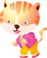 linda gato personaje pequeño dibujos animados gato mascota png