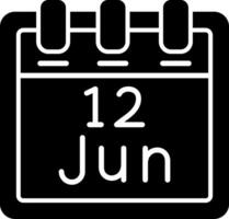 junio 12 vector icono