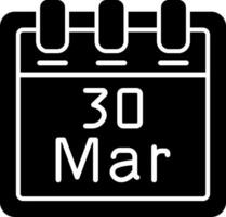 marzo 30 vector icono