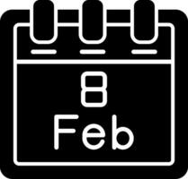 February 8 Vector Icon