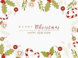Merry Christmas background with christmas elements vector