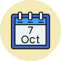 October 7 Vector Icon