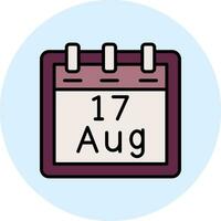 August 17 Vector Icon