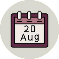 August 20 Vector Icon