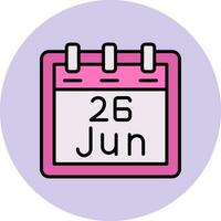 June 26 Vector Icon