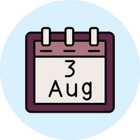 August 3 Vector Icon