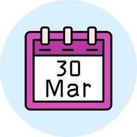 March 30 Vector Icon