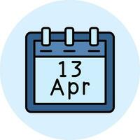 April 13 Vector Icon
