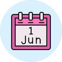 junio 1 vector icono