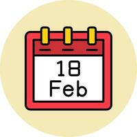 February 18 Vector Icon