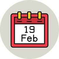 February 19 Vector Icon