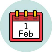 February 1 Vector Icon