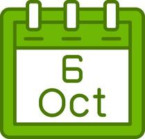 October 6 Vector Icon