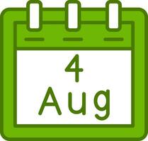 August 4 Vector Icon