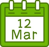 March 12 Vector Icon