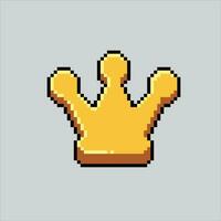 Pixel art illustration Crown. Pixelated King Crown. King Royal Crown icon pixelated for the pixel art game and icon for website and video game. old school retro. vector