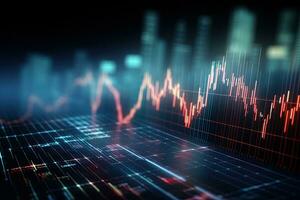 financial chart on technology abstract background represent stock market analysis. 3d rendering, financial stock market graph on technology abstract background, AI Generated photo