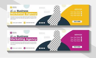 Online business agency social media post cover banner ad design. corporate business marketing banner vector