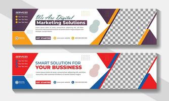 Digital business marketing advertisements cover and web banner design or social media post or banner template design pro vector