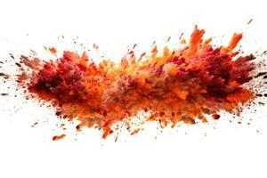 Explosion of colored powder isolated on white background. Abstract colored background, Explosion border isolated on white background, AI Generated photo