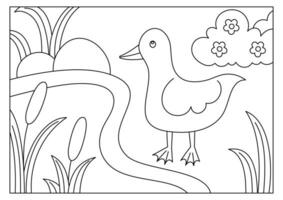 Farm animal coloring page for kids vector