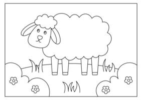 Farm animal coloring page for kids vector