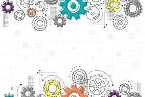 Abstract gear wheel mechanism background. Machine technology. Vector illustration