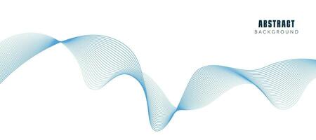 Modern vector banner template with blue wavy lines