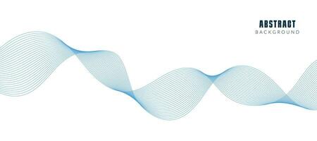 Modern vector banner template with blue wavy lines