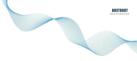 Modern vector banner template with blue wavy lines