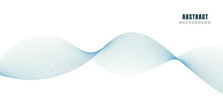 Modern vector banner template with blue wavy lines