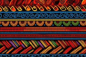 Seamless vector tribal ethnic pattern. Hand drawn african background, ethnic fabric pattern, African tribal pattern in colorful, AI Generated photo