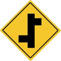 T-junction left and right. Intersection sign . Traffic warning signs. Illustration vector