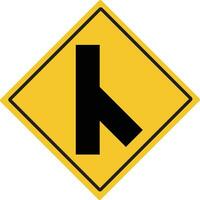 Right merging raod. Intersection sign . Traffic warning signs. Illustration vector