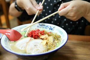 Eating Japanese Food photo